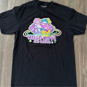 Hello Kitty and friends black graphic shirt